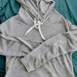 Gray Cropped Hoodie